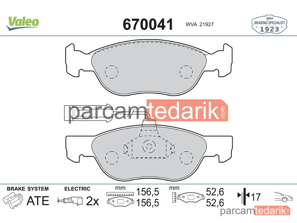 670041 | Fren Balatası — Fiat Marea, Fiat Marea Weekend, Alfa Romeo 145